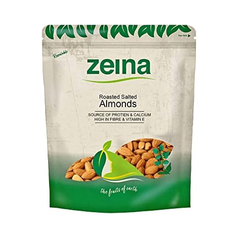 Zeina Roasted Salted Almonds - Air Roasted California Almonds, No Added Oil - Vegan and Kosher Approved Healthy Snack, High in Fibre, Minerals, Vitamin E - 1 x 1Kg Cover