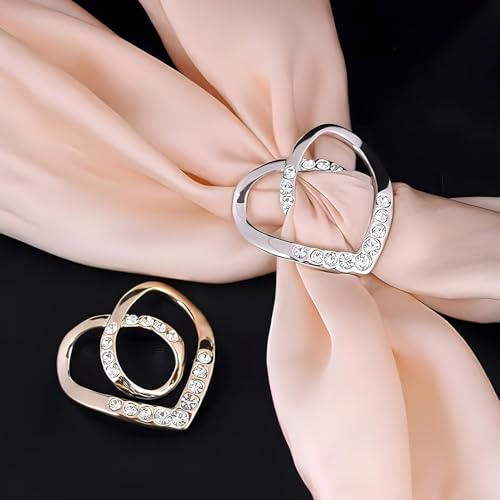 Image of 12-45PCS Scarf Ring Clip Pearl Brooch Pins - T-shirt Sweater Shawl Ties Clips Clothes Corner Knotted Button Fashion Metal Round Circle Shirt Clip Buckle Brooches for Women Girls Gift