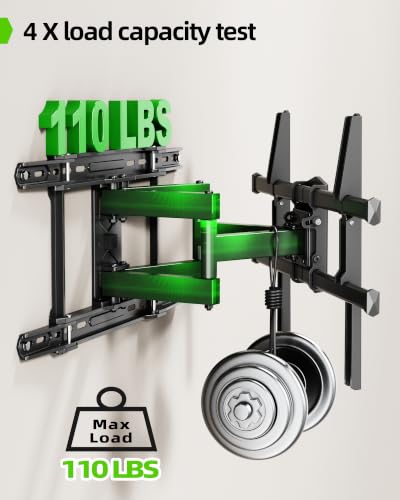 Image of USX MOUNT UL Listed TV Wall Mount for 42 inch-84 inch TVs up to 110lbs and 8 inch-24 inch Wood Studs, TV Mount with Tilt, Swivel & Extension, Wall Mounts Bracket with Dual Articulating Arms, Max VESA 600x400mm