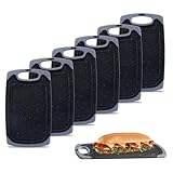 KPYTO kleine Frühstücksbrettchen, 6er Set, 25 x 15 cm, Schneidebrett Set, beidseitig, rutschfest...