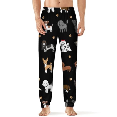 Dachshund Husky Shih Tzu Dog Men's Pajama Bottoms Sleep Lounge Soft Comfy Pants Sleepwear