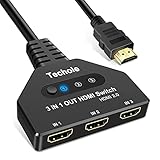 ✦UPDATED HDMI switch 3 in 1 Out /Automatische Umschaltung: HDMI Verteiler kann drei HDMI-Quellgeräte an ein HDMI Display anschließen, und Sie können Signalquellen einfach und automatisch zwischen drei HDMI-Eingangsquellen umschalten, ohne Geräte anzuschließen oder zu trennen. Sie können die Taste auch zum manuellen Umschaltung verwenden.