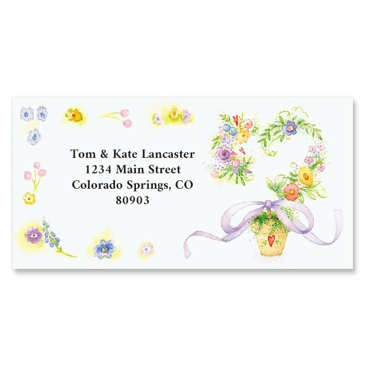 Colorful Images Spring Romance Love Return Address Mailing Labels, Personalize with Name and Shipping Address, Set of 144 Self Adhesive, Easy Peel