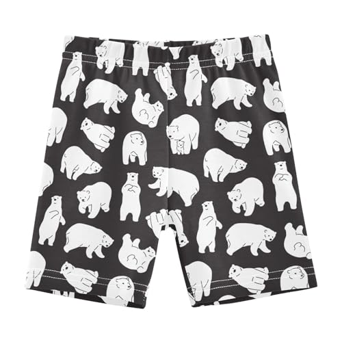 JHKKU Girls Polar Bear Shorts Cotton Cartwheel Bike Kids Biker Under Dress Dance Short Girl Clothes 10Y