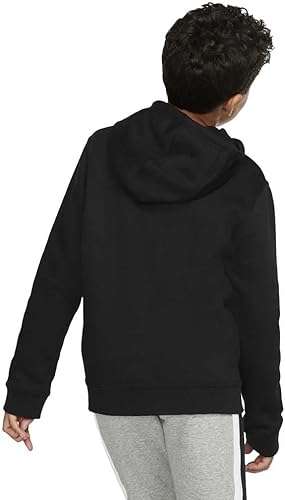 Miniatura 4 de Sudadera Nike NSW Club con capucha para niño, con cremallera, Negro, XL