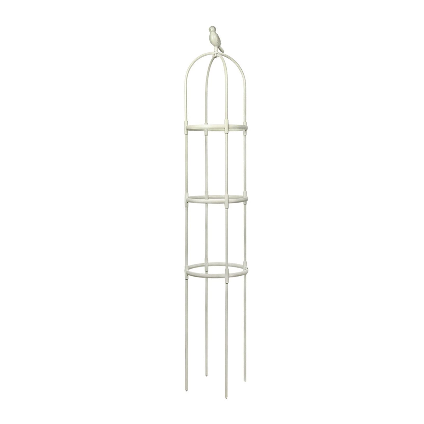 Obelisk Wieżowy, Krata Ogrodowa, Paliki Do Podtrzymywania Roślin, Klatka Na Pomidory, Pierścień Podtrzymujący, Metalowe Kraty Do Pnączy I Stojaki Na Kwiaty, Dek,White-D24xH180cm(D9xH71in)