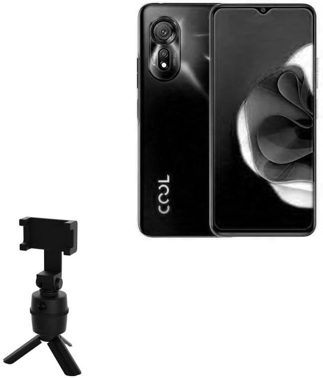 BoxWave Stand and Mount Compatible with Coolpad Cool 20s - PivotTrack Selfie Stand, Facial Tracking Pivot Stand Mount - Jet Black