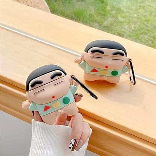 Image of Techmount Compatible with Airpods Pro GEN-2 (2022) Case Cover Silicone Cartoon Character 3D Cover Wtih 360 Protection Airpods Pro 2 Cover Case (NOT for Any Other AIRPODS) (Skin Shinchan)