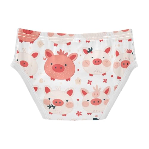 KLL Pig Cute Cartoon Red Toddler Boy Pure Cotton Briefs Underwear Breathable Children Undies2