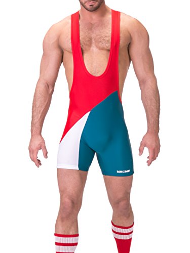 Barcode Berlin débardeur homme tricolore rouge blanc pétrole coupe ajustée partywear