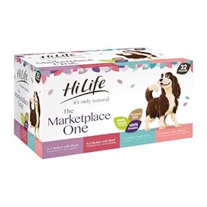 HiLife it’s only natural – Complete Wet Dog Food – The Marketplace One – 100% Natural Ingredients, Multipack, 32 Pouches x 150g