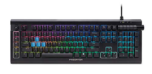 Image of (Refurbished) Acer PKB810 Predator Aethon 500 RGB Mechanical Kailh Blue Switch Gaming Keyboard with Anti-Ghosting, All-Key Rollover, (Black)