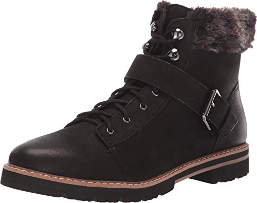 Bottines combat Aerosoles pour marcher sans douleur en nubuck noir