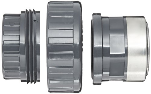 Spears 859-Br Series Pvc Pipe Fitting, Union With Viton O-Ring, Schedule 80, Gray, 1-1/2" Socket X Brass Npt Female #TOP2