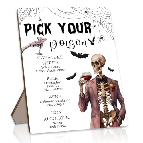 Halloween Soda Board, 8x10 Wooden Tabletop Menu Sign Party Decor