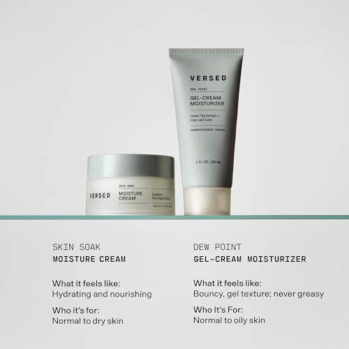Versed Dew Point Gel Moisturizer For Face - Antioxidant-Rich Gel Cream with Green Tea Extract + Aloe Leaf Juice - Fast Absorbing, Non-Greasy Hybrid Facial Cream for Dry Skin, Vegan (2 fl oz) - Image 5