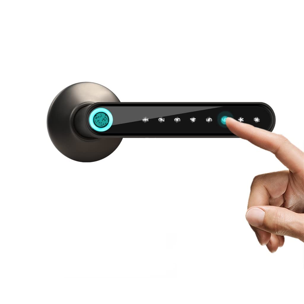 PNAWLLCF Fingerprint Electronic Door Lock Smart Password Handle Lock APP Unlock Keyless Entry Support