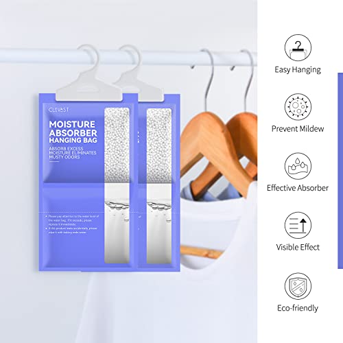 Clevast Moisture Absorbers Packets 10 Pack, Dehumidifier Bags For Closet, Hanging Humidity Absorber In Wardrobes, Bedrooms, Bathrooms(230G/Pack) #TOP4