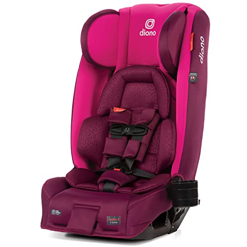 Diono Radian 3RXT, 4-in-1 Convertible Car Seat, Extended Rear and Forward Facing, Steel Core, 10 Years 1 Car Seat, Ultimate Safety and Protection, Slim Fit 3 Across, Purple Plum