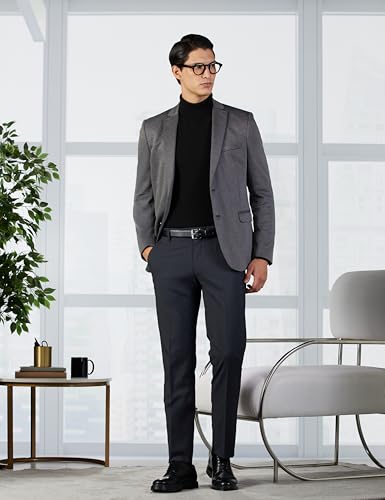Image of Arrow Men Tapered fit Polyester SolidMid-Rise waistTrousers