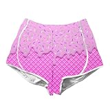 Generisch Kinder Arbeitshose Sommer-Shorts für Mädchen mit 3D-Druck elastischem Bund für Bequeme Alltags- Urlaubsoutfits (Light Purple, 5-6 Years)