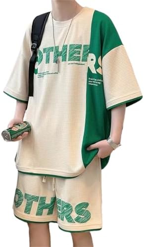 KOSIKINI Men's Summer T-Shirt, Shorts, Short Sleeve, Jersey, Top and Bottom Set, Sweatshirt, Summer Clothing, Setup, Korean, Stylish, Sportswear, Men's, Room Wear, Loose, Large Size, Popular,