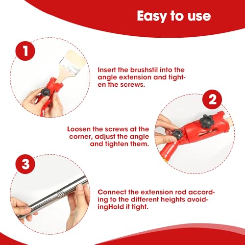 mizikuu 1.7m Mehrwinkel Pinsel Verlängerung, Teleskop Pinselverlängerung Einziehbare Farbroller Verlängerungsstange Wand und Deckenpinselverlängerung Flexible Pinsel für Decken Wände