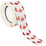 Canadian Flag Heart Stickers * 500 Per Roll (1