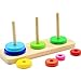 Wooden Tower of Hanoi Intellectual Toy Brain Teaser 8 Rings Hanoi Tower