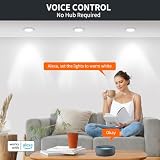 DUSKTEC LED reflektor Ultra płaski 10 W 2700-6000 K ciepła do chłodnej bieli regulowany pasuje do Alexa, AC 200-240 V, 1000 lumens APP sterowane