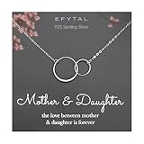 EFYTAL Mother Daughter Necklace, Mom Necklace for Women,...