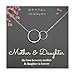 EFYTAL Mother Daughter Necklace - Sterling Silver Two Interlocking Infinity Double Circles, Mothers Day Jewelry Birthday Gift