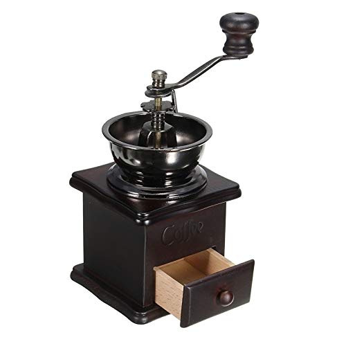 Manuelle KaffeemüHle Klassische Holz manuelle Kaffeemühle Hand Edelstahl Retro Kaffee Spice Mini Burr Mühle mit hochwertiger Keramik Cover