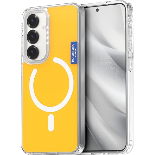 Coque Samsung S25 Plus fine et jaune pour charger sans fil votre mobile au quotidien