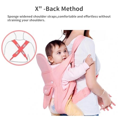 KIYUMI Baby Sling Carrier Portable Newborn Toddler,Child Infant Baby Carrier-Child Carrier Sling,Lightweight & Breathabl Hip 4 in 1 Carry,Pink