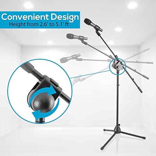 Pyle PMKSM20 Dynamic Microphone And Tripod Stand Arm Mic Length 7.48'' Inch W/Acoustic Pop Filter-Includes 15' Ft Xlr Cable thumb #1