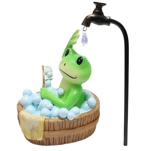 Estatuas de rana al aire libre para jardín, decoración de ranas - Resina Escultura de animales divertidos | Esculturas de baños de rana Adornos de estatuas de jardín para el jardín del patio del hogar