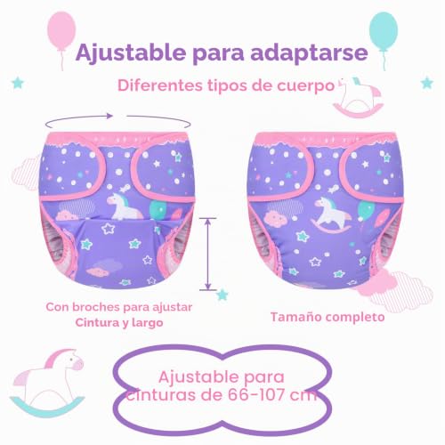 Miniatura 3 de Littleforbig Pañal De Tela Impermeable Lavable Ajustable Reutilizable Para Adultos, Talla Única - Pequeña Fantasía