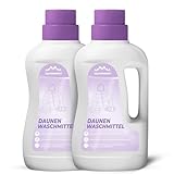 ALPENWERT® Daunenwaschmittel 2x1L - Spezialwaschmittel für Daunenjacken, Bettdecken, Schlafsäcke...