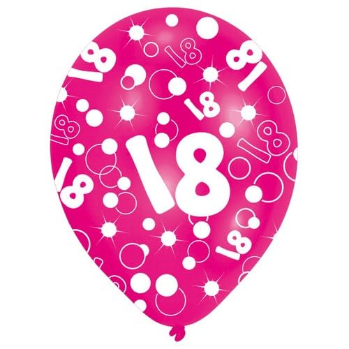 Ballons latex 18 ans Amscan rose 27,5 cm de qualité supérieure