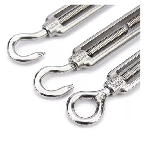 Turnbuckle Hook Juego de 5 Piezas de Tensionadores de Cable y Cuerda de Acero Inoxidable M4 M5 M6 M8 miniatura 4