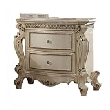 Bowery Hill Nightstand, 2 Drawers, Antique Pearl Finish, Felt-Lined Storage...