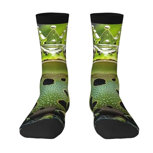 Medias De Tubo Medio Rana Corona Calcetine De Negocios Novedosos Calcetine De Vestir Duraderos Medias De Compresion Para Senderismo Hombre Futbol 40Cm