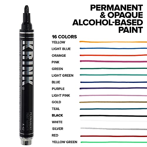 Krink K-42 Black Paint Marker - Vibrant And Opaque Fine Art Paint Pen For Any Surface - Permanent Marker With Alcohol-Based Paint For Metal Glass Paper Painted Surfaces And More #TOP2