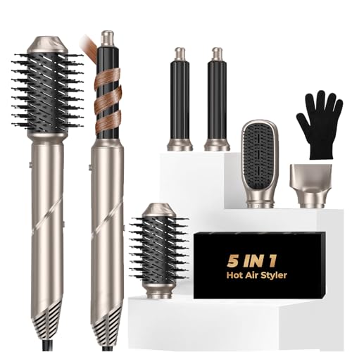 Image of Blow Dryer Brush 5 in 1,Negative Ionic Magic Hair Styler,Hair Dryer Brush with Detachable Air Styler,Hot Air Brush for Women Volumizer,Straightener,Drying