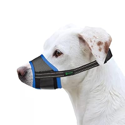 ILEPARK Dog Muzzle with Mesh Cover, Muzzles for Small Medium Large Dogs, To Prevent Biting Barking and Chewing?M, Blue