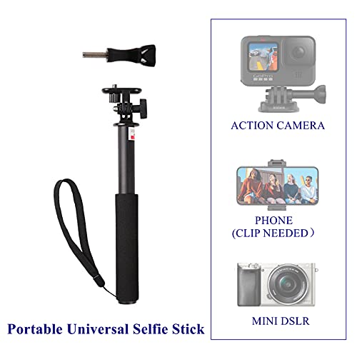NMD&LR Palo Extensible para Selfies para Cámaras De Acción, Monopié De Mano De Aleación De Aluminio De 23-75 Cm, Varilla De Extensión Telescópica Ultraligera Compatible con Gopro, Teléfonos - imagen 5