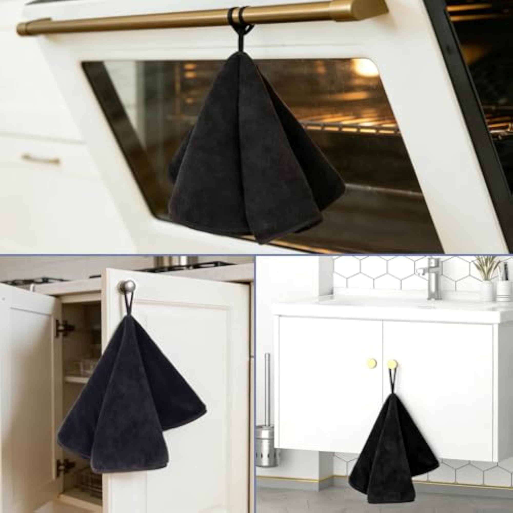 Hanging Hand Towels with Loops, 4 Pcs Set