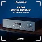 Cambridge-Audio-AXR100-FMAM-Stereo-Receiver-with-Built-in-DAC-Bluetooth-Built-in-Phono-Stage-100W-Per-CH-Display-Screen-Headphone-Jack-Subwoofer-Out-AB-Speaker-Outputs-Tone-Balance-Control