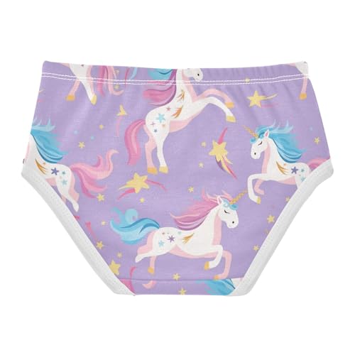 Wusikd Unicorns Stars Girls' Underwear Cotton Girls Briefs Soft Toddler Underwears 2T2